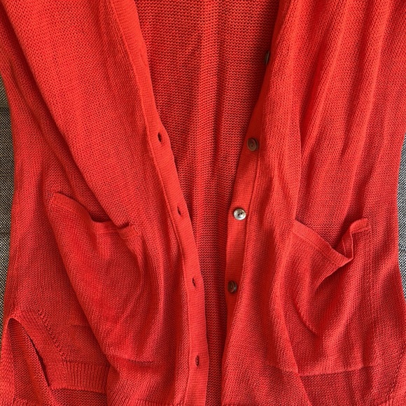 J Jill red button up sweater - Picture 3 of 7